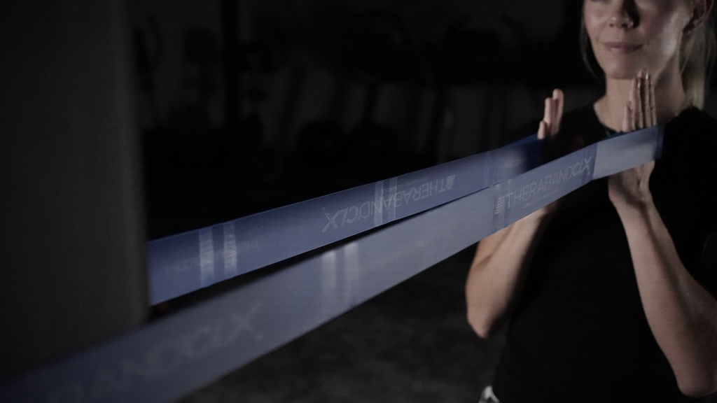 TheraBand CLX 22m Dispenser - zeer zwaar blauw