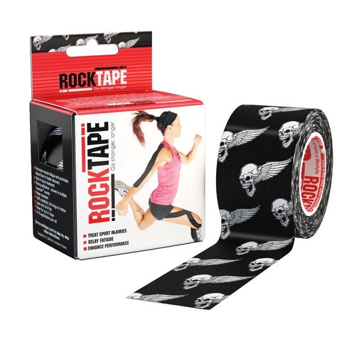 [rt21635] RockTape (5cm x 5m) zwart skull