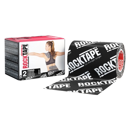 [rt21598] RockTape (10cm x 5m) zwart logo