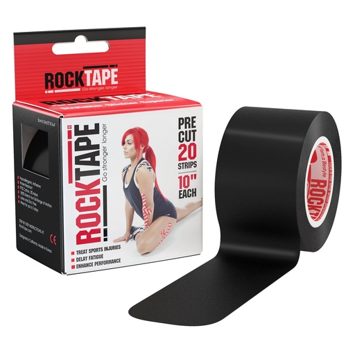 [rt21600] RockTape Pre-Cut (5cm x 5m) zwart